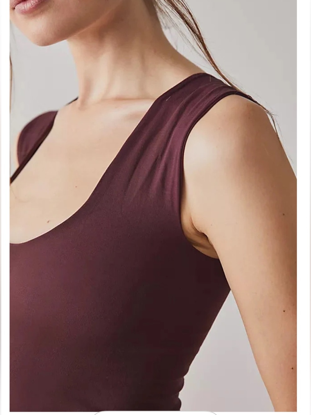 Free People Intimately Clean Lines Muscle Cami size XS/S in chocolate merlot - Picture 3 of 10